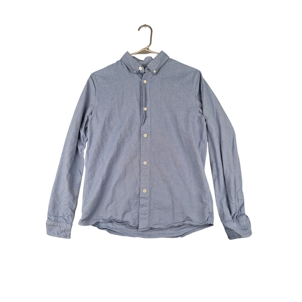 A.P.C. Rue Madame‎ Paris Mens Blue Gray Denim Cotton Button Down Shirt Small